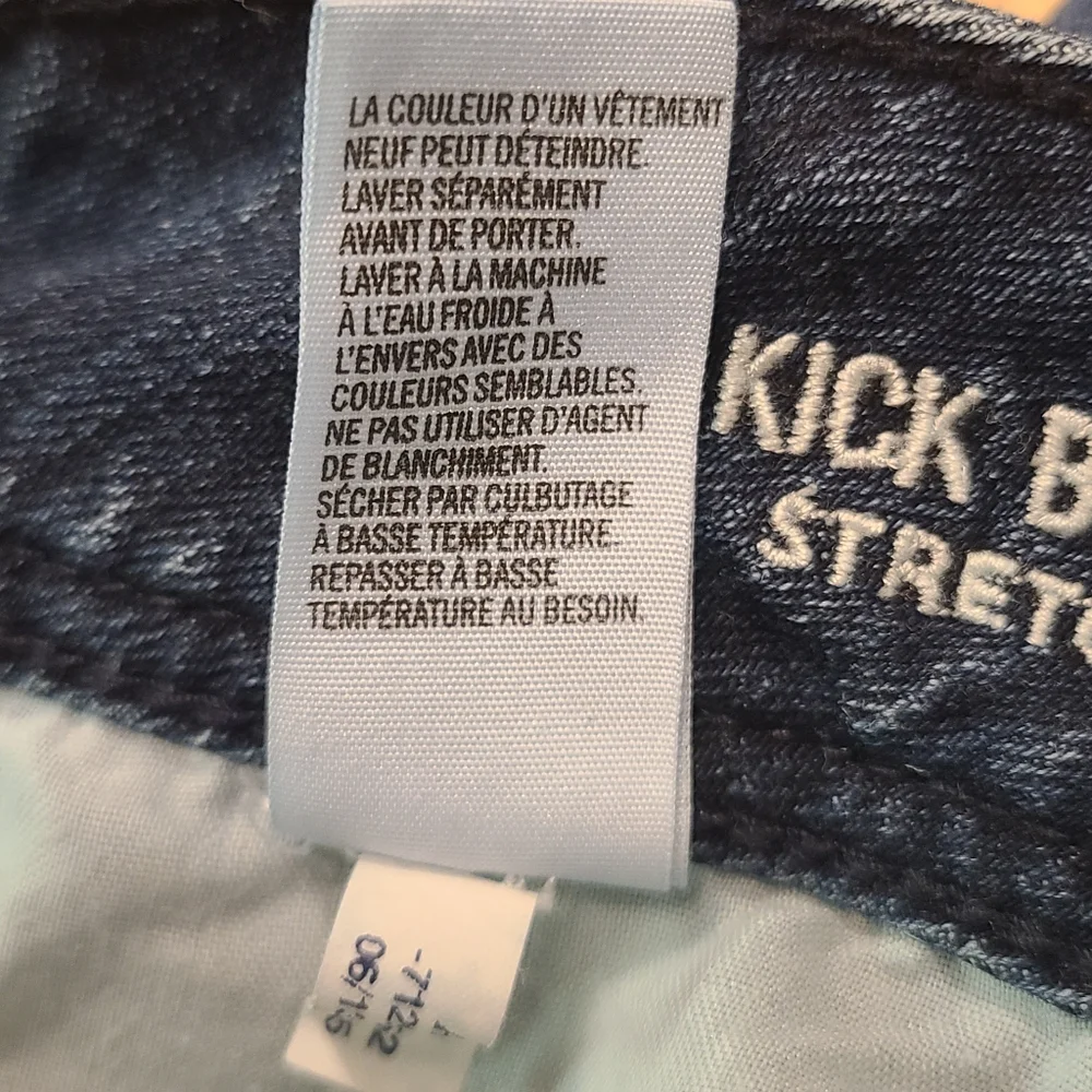 American Eagle Stretch Kick Boot Blue Denim Jeans Women’s Size 10 Long 2013 - Picture 8 of 12